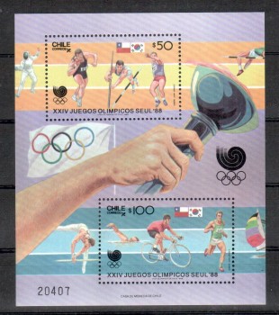 ( 002seoul_calgary ) Chile Michelnummer Block 7 postfrisch ( 002seoul_calgary ) Chile Michelnummer Block 7 postfrisch