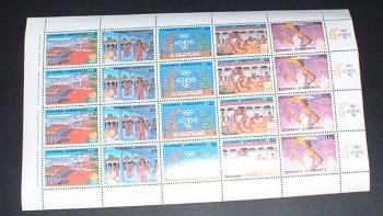 ( 070seoul_calgary ) Griechenland Michelnummer 1687 - 1691 Kleinbogen postfrisch ( 070seoul_calgary ) Griechenland Michelnummer 1687 - 1691 Kleinbogen postfrisch