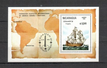 ( 088schiffe ) Nicaragua Michelnummer Block 140 postfrisch