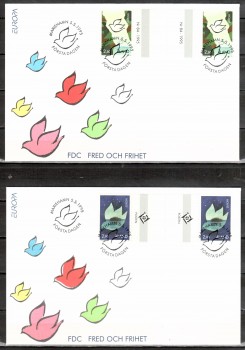 Finnland - Aland FDC Michelnummer 100 - 101 mit Zwischensteg FDC