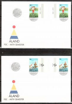 Finnland - Aland FDC Michelnummer 102 - 103 mit Zwischensteg FDC