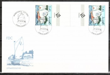 Finnland - Aland FDC Michelnummer 104 mit Zwischensteg FDC
