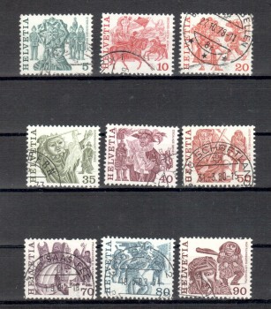 Schweiz Michelnummer 1100 - 1108 gestempelt