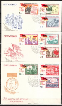 DDR Michelnummer 1102 - 1110 FDC