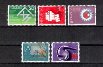 Schweiz Michelnummer 1216 - 1220 gestempelt Schweiz Michelnummer 1216 - 1220 gestempelt