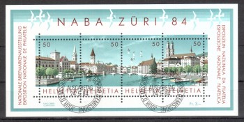 Schweiz Michelnummer 1276 - 1279 Block 24 gestempelt Schweiz Michelnummer 1276 - 1279 Block 24 gestempelt