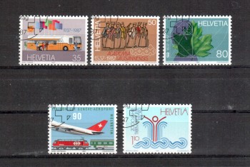 Schweiz Michelnummer 1335 - 1339 gestempelt