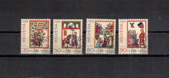 Schweiz Michelnummer 1372 - 1375 gestempelt