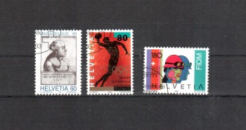 Schweiz Michelnummer 1493 - 1495 gestempelt