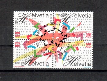Schweiz Michelnummer 1633 - 1636 gestempelt