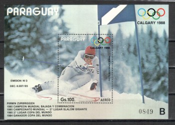 ( 192seoul_calgary ) Paraguay Michelnummer Block 441 postfrisch ( 192seoul_calgary ) Paraguay Michelnummer Block 441 postfrisch