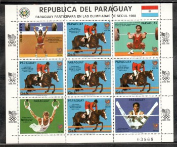 ( 195seoul_calgary ) Paraguay Michelnummer Kleinbogen 4053 postfrisch ( 195seoul_calgary ) Paraguay Michelnummer Kleinbogen 4053 postfrisch