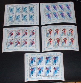 ( 212seoul_calgary ) Sowjetunion Michelnummer Kleinbogen 5788 - 5792 postfrisch