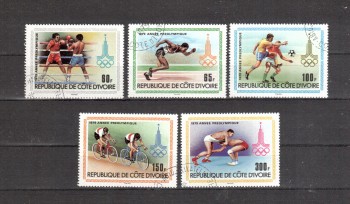 (intern: OLY233 ) Elfenbeinkueste Michelnummer 80 - 84 postfrisch (intern: OLY233 ) Elfenbeinkueste Michelnummer 80 - 84 postfrisch