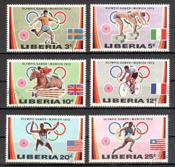 (intern: OLY272 ) Liberia Michelnummer 826 - 831 A gestempelt (intern: OLY272 ) Liberia Michelnummer 826 - 831 A gestempelt