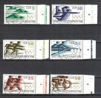 DDR Michelnummer 3183 - 3188 gestempelt