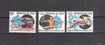 (intern: OLY337 ) Tschad Michelnummer 550 - 552 gestempelt
