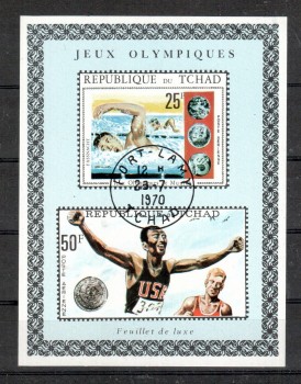 (intern: OLY346 ) Tschad Michelnummer Block A 40 gestempelt