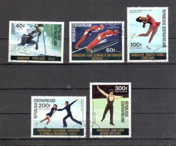 (intern: OLY350 ) Zentralafrika Michelnummer 417 - 421 gestempelt