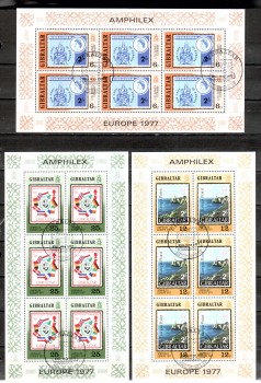 Gibraltar Michelnummer 364 - 366 Kleinbogen gestempelt