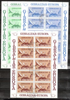 Gibraltar Michelnummer 392 - 394 Kleinbogen gestempelt