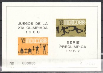 (intern: OLY 507) Mexiko Michelnummer Block 10 postfrisch (intern: OLY 507) Mexiko Michelnummer Block 10 postfrisch