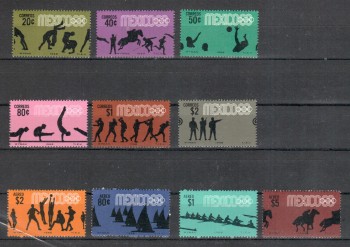 (intern: OLY 508) Mexiko Michelnummer 1261 - 1270 postfrisch (intern: OLY 508) Mexiko Michelnummer 1261 - 1270 postfrisch