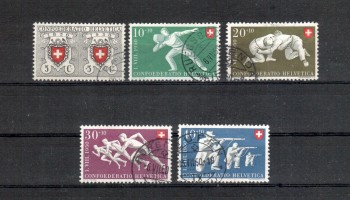 Schweiz Michelnummer 545 - 549 gestempelt