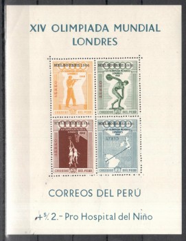 (intern: OLY 551) Peru Michelnummer Block 2 postfrisch (intern: OLY 551) Peru Michelnummer Block 2 postfrisch