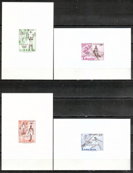 (intern: OLY 562) Liberia Michelnummer 552 - 555 B als Einzelblocks postfrisch