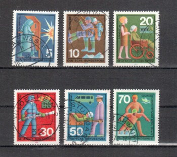 BRD Michelnummer 629 - 634 gestempelt
