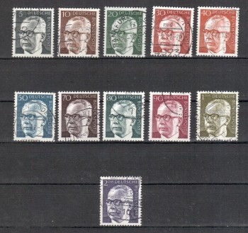 BRD Michelnummer 635 - 645 gestempelt