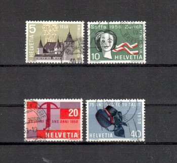 Schweiz Michelnummer 653 - 656 gestempelt