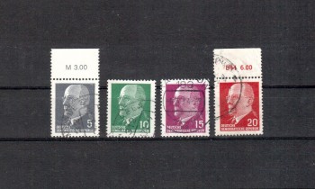 DDR Michelnummer 845 - 848 gestempelt