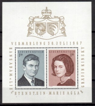 Liechtenstein Michelnummer 478 - 479 Block 7 postfrisch