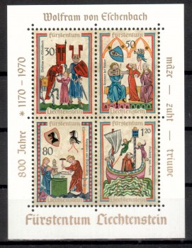 Liechtenstein Michelnummer 527 - 530 Block 8 postfrisch