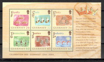 Guernsey Michelnummer 1012 - 1017 C Block 37 postfrisch