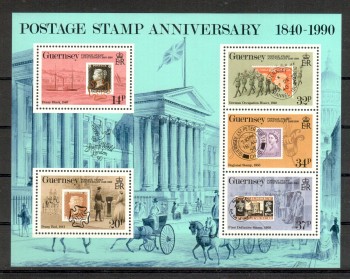 Guernsey Michelnummer 487 - 491 Block 6 postfrisch