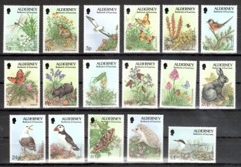 Alderney Michelnummer 65 - 81 postfrisch Alderney Michelnummer 65 - 81 postfrisch