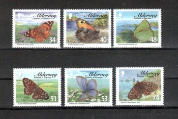 Alderney Michelnummer 320 - 325 postfrisch