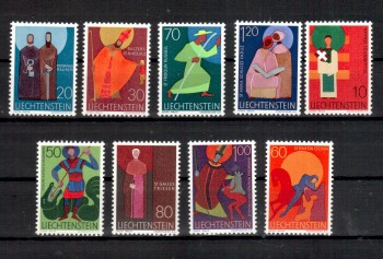 Kunst104 Liechtenstein Michelnummer 486 - 494 postfrisch Kunst104 Liechtenstein Michelnummer 486 - 494 postfrisch