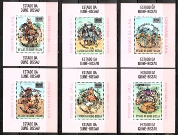UPU147 Guinea - Bissau Michelnummer 374 - 379 a A - 6 Einzelblocks postfrisch