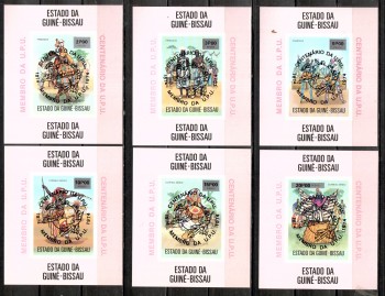 UPU148 Guinea - Bissau Michelnummer 374 - 379 a B - 6 Einzelblocks postfrisch