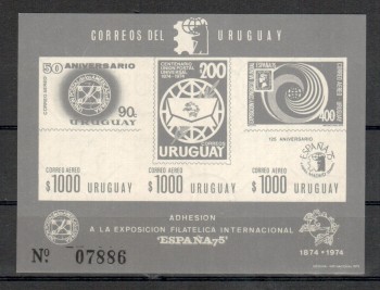 UPU427 Uruguay Michelnummer Schwarzdruck Block 23 postfrisch
