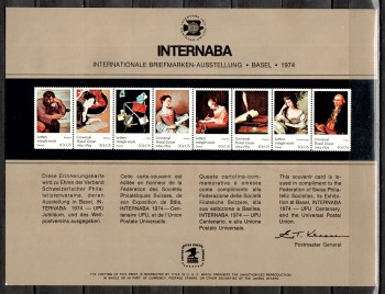 UPU446 USA Gedenkblatt 1137 - 1144 postfrisch UPU446 USA Gedenkblatt 1137 - 1144 postfrisch