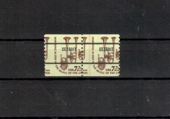 USA Michelnummer 1290 V LINE PAIR Vorausentwertung mit Passerverschiebung postfrisch