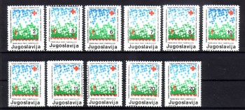 Jugoslawien Michelnummer Zwangszuschlag 114 - 122 A + C postfrisch