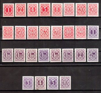 Oesterreich Michelnummer Porto 232 - 259 postfrisch
