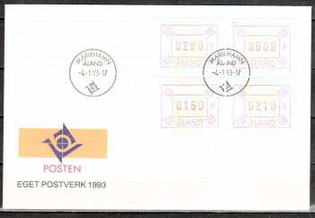 Finnland - Aland FDC Michelnummer ATM 5 y FDC