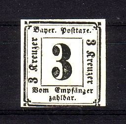 Bayern Michelnummer Porto 1 postfrisch Falz gepr Bayern Michelnummer Porto 1 postfrisch Falz gepr